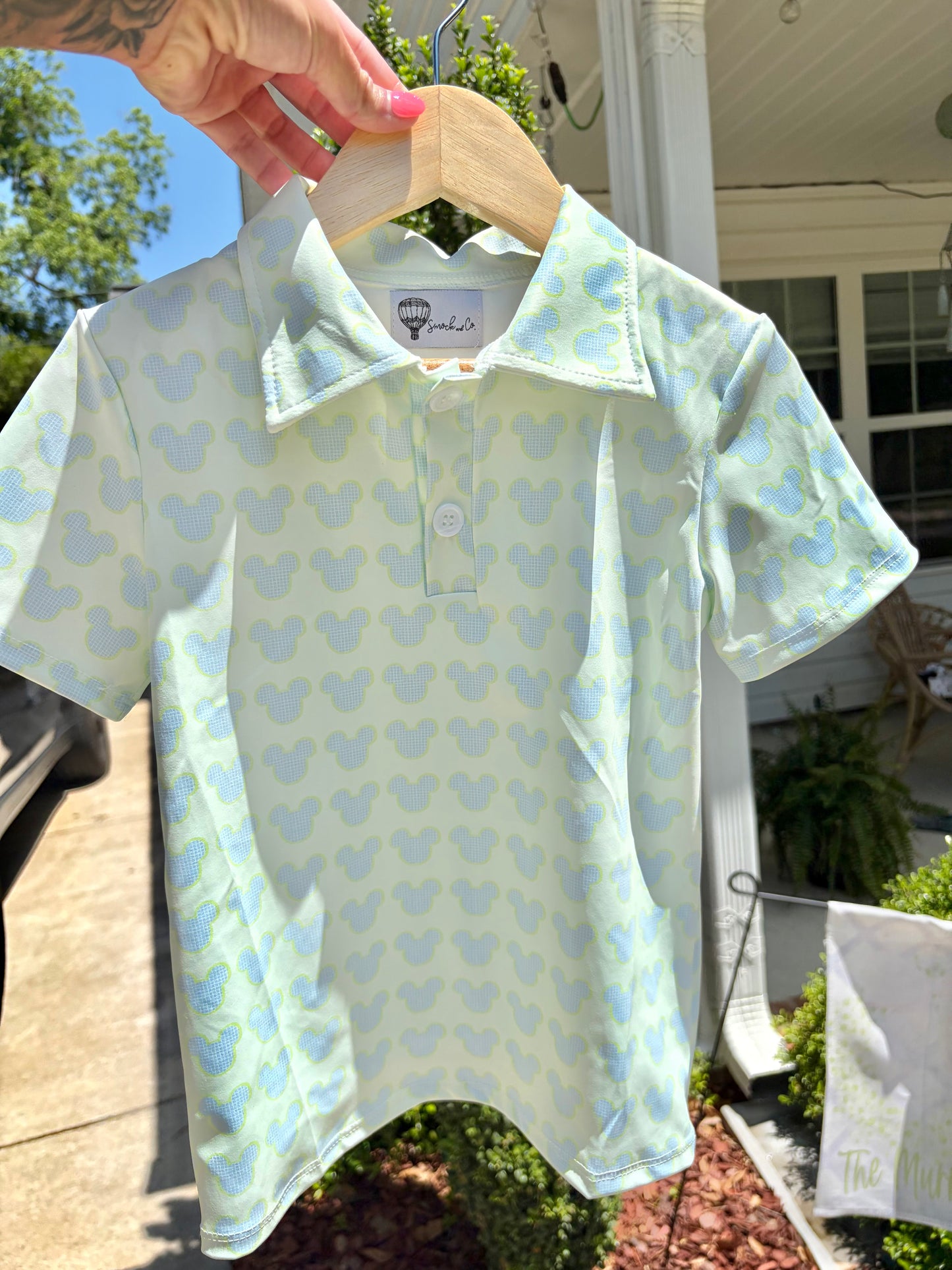 Gingham Mouse polo
