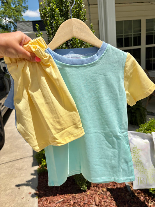 Color Block Boy Set - Blank