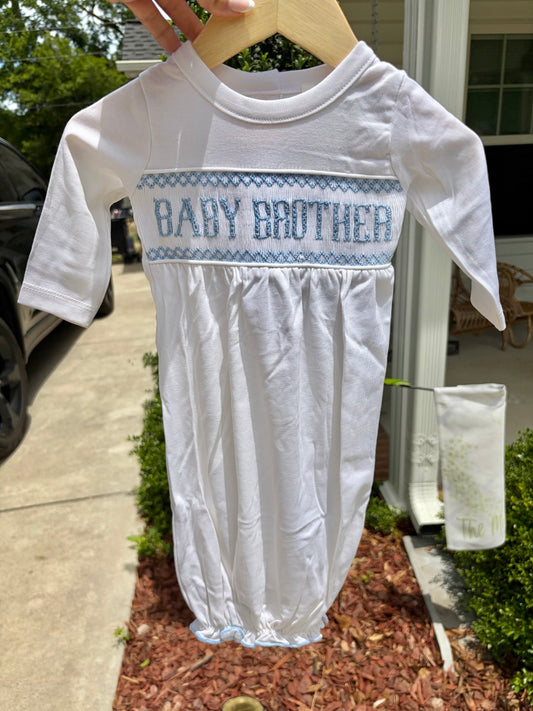 Baby Brother Hand Smocked Gown