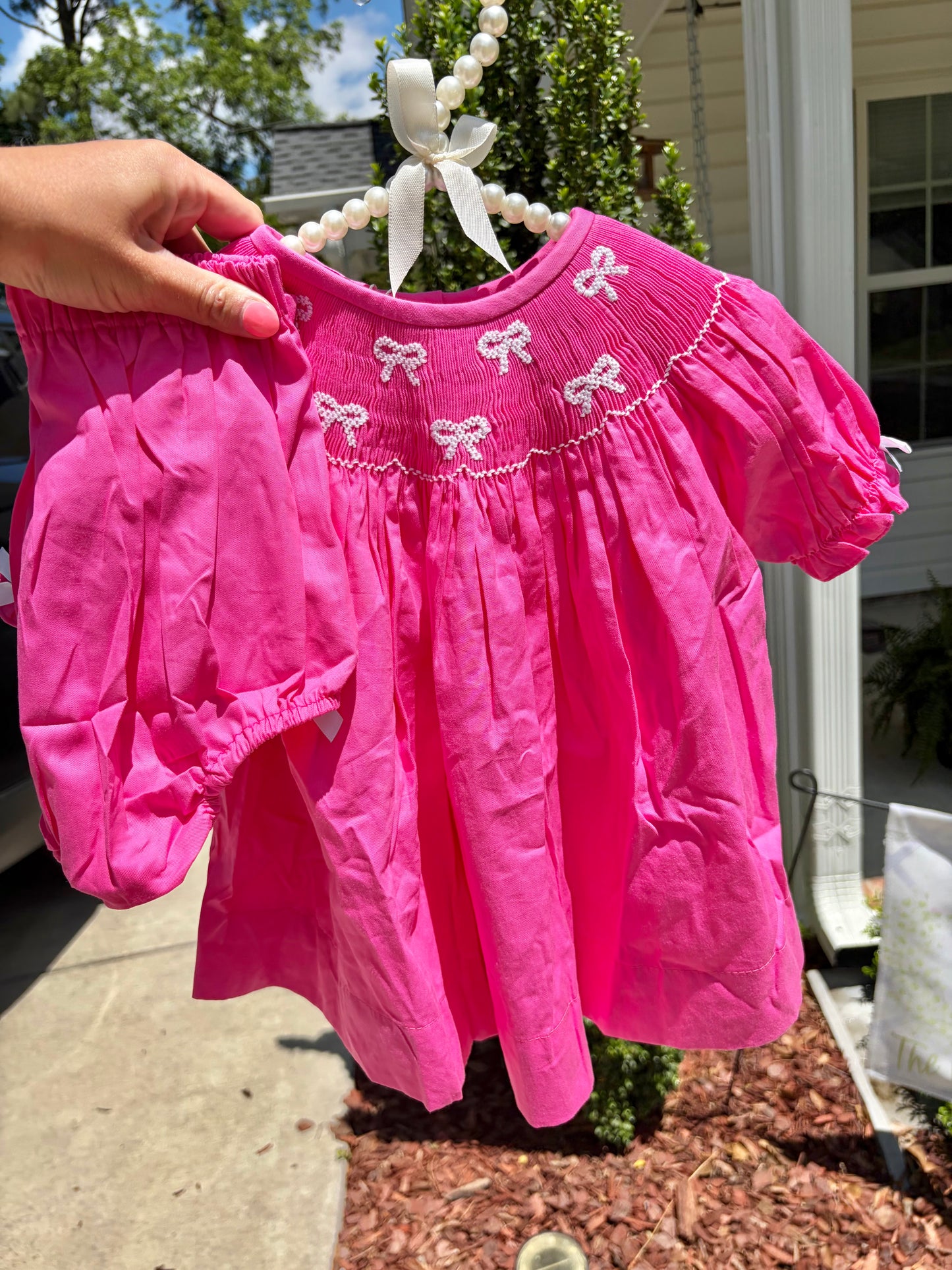 Pink Bows Diaper Set