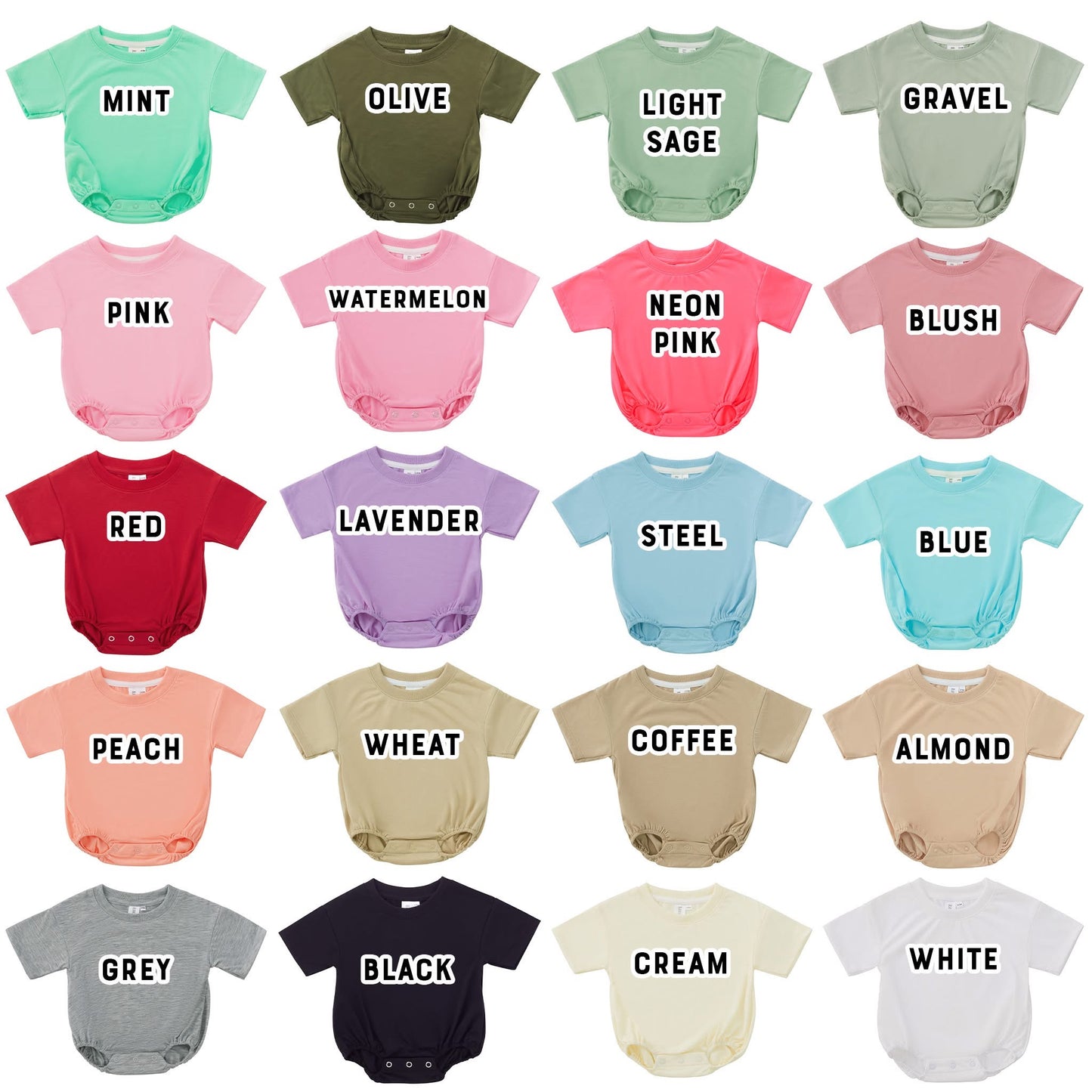 Solid Color Bubble Romper